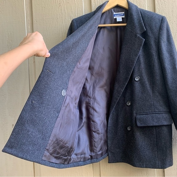 Vintage Pendleton 100% Virgin Wool Coat, Double Breasted Peacoat, Winter Jacket - Picture 6 of 15